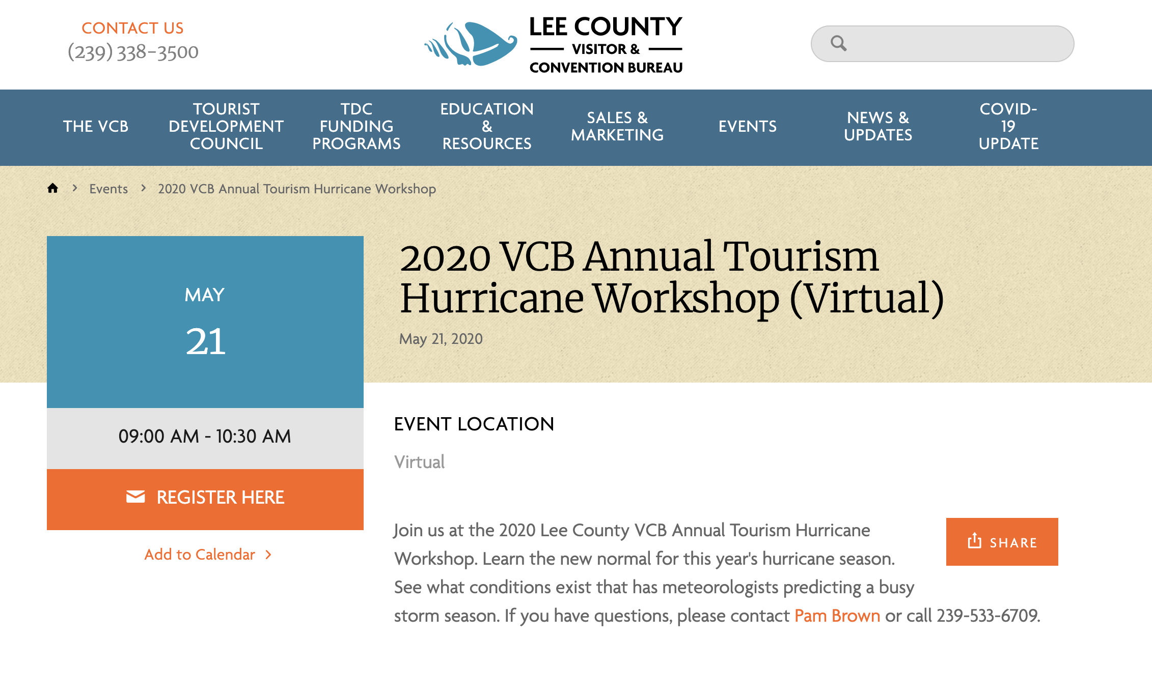 VCB Annual Tourism Hurricane Workshop - May 21