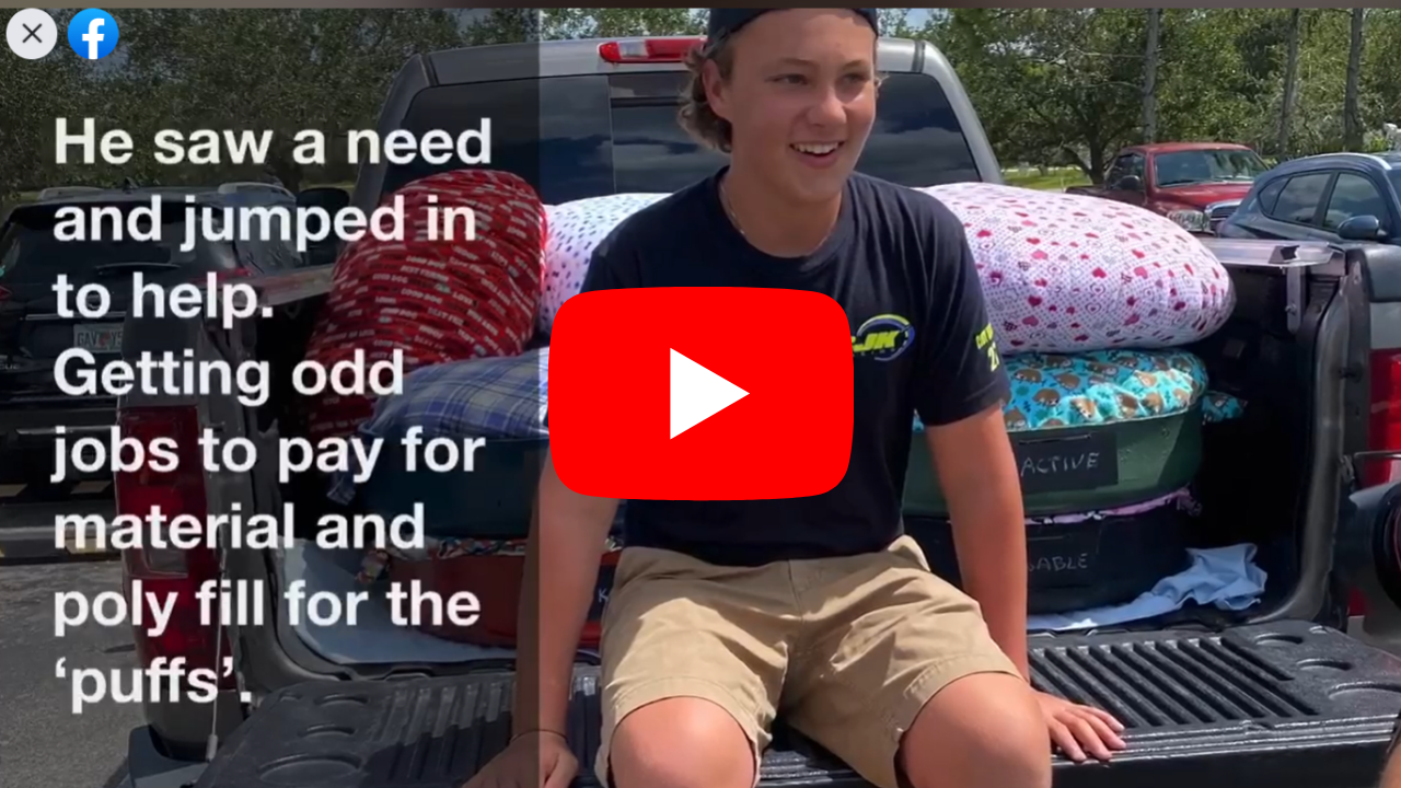 Teen makes dog beds for shelter