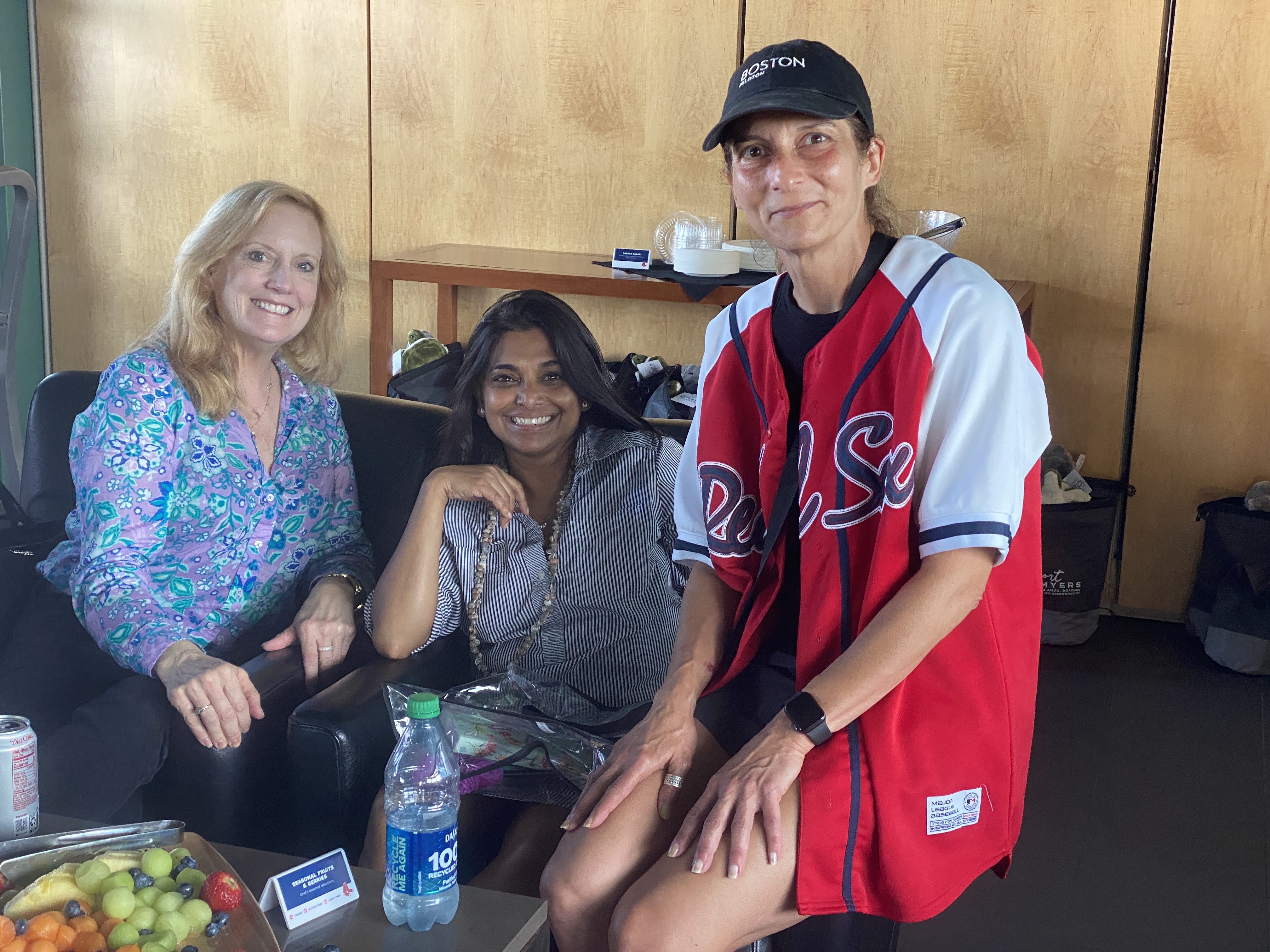 A day at Fenway!  Joining Betsy Bush (left - right) are Amrita Nicols, ConferenceDirect; and Mary Ellen Yeager, International Gaming Technology